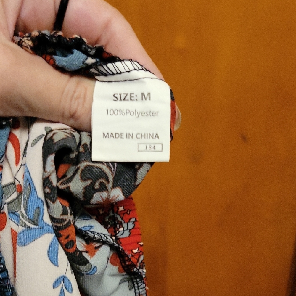 Floral Print Polyester Skirt - Size M